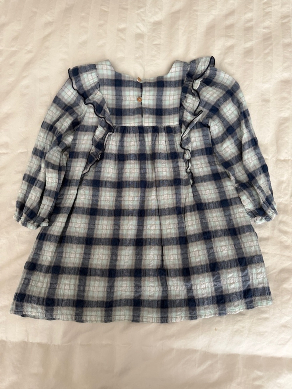 Zara Blue Plaid Toddler Dress - Picture 4 of 4